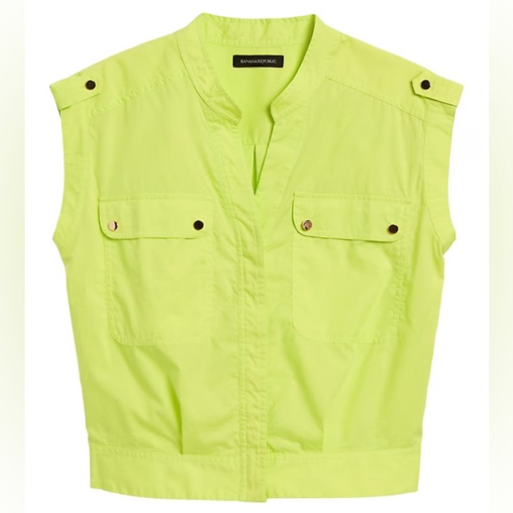 Banana Republic - Petite Boxy Utility Top - Highlighter Yellow
